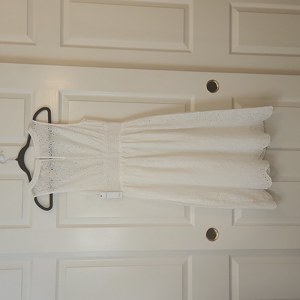 NWT Flying Tomatoe White Sleeveless Eyelet Midi Length Dress Size S - Picture 11 of 12